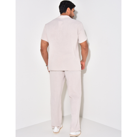 Ensemble pantalon et chemise en gaze de coton