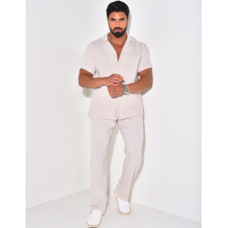 Ensemble pantalon et chemise en gaze de coton