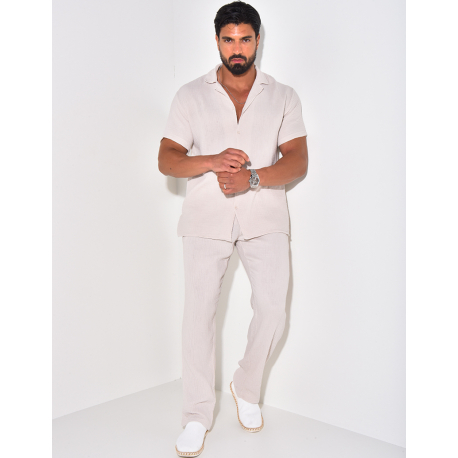 Ensemble pantalon et chemise en gaze de coton