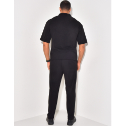 Ensemble pantalon et chemise manches courtes texturé Ensemble pantalon et chemise manches courtes texturé