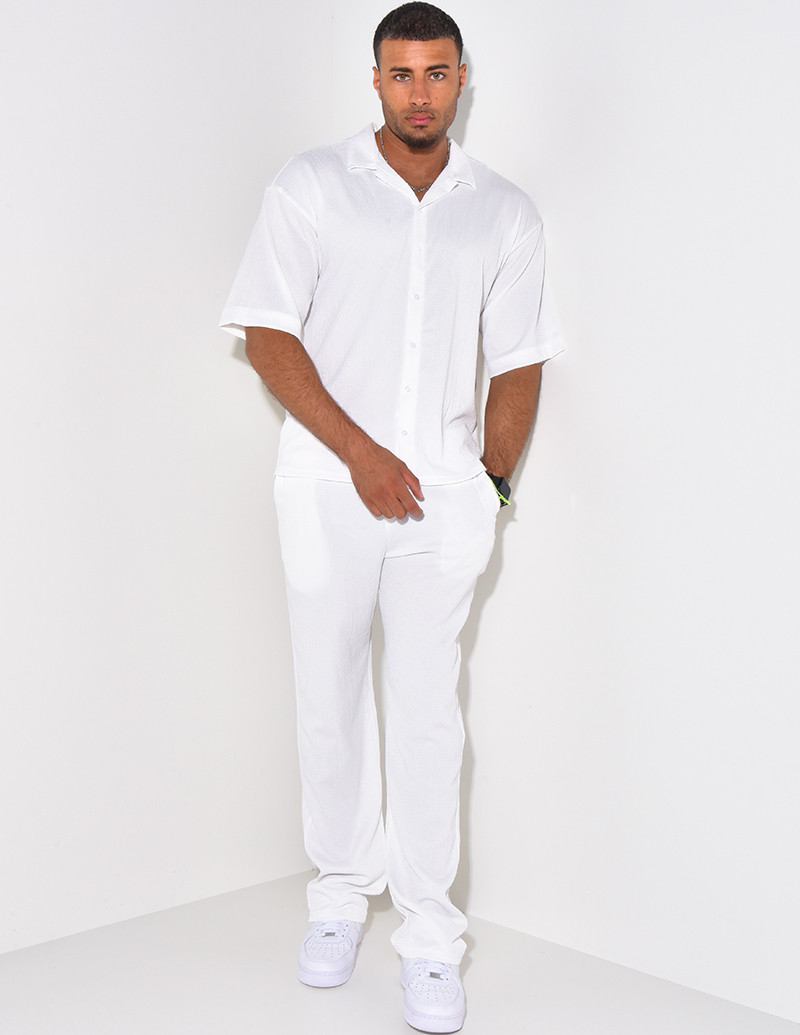 Ensemble pantalon et chemise texturé
