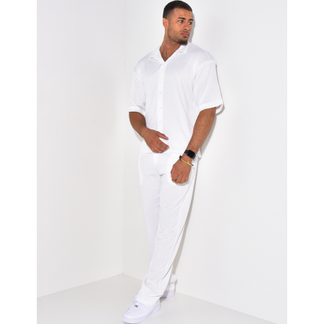 Ensemble pantalon et chemise texturé Ensemble pantalon et chemise texturé