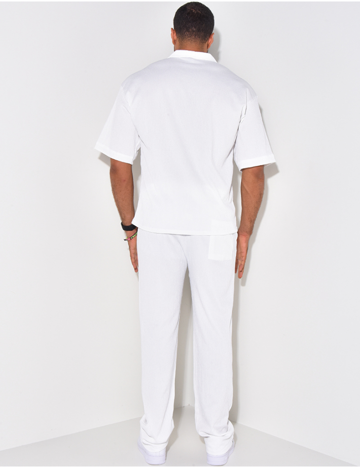 Ensemble pantalon et chemise texturé Ensemble pantalon et chemise texturé
