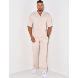 Ensemble pantalon et chemise texturé