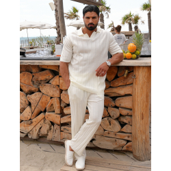 Ensemble pantalon et polo côtelé Ensemble pantalon et polo côtelé