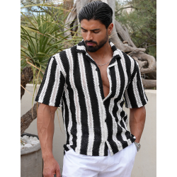 Chemise ajourée à rayures Chemise ajourée à rayures