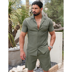 Ensemble short et chemise plissé