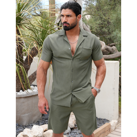 Ensemble short et chemise plissé