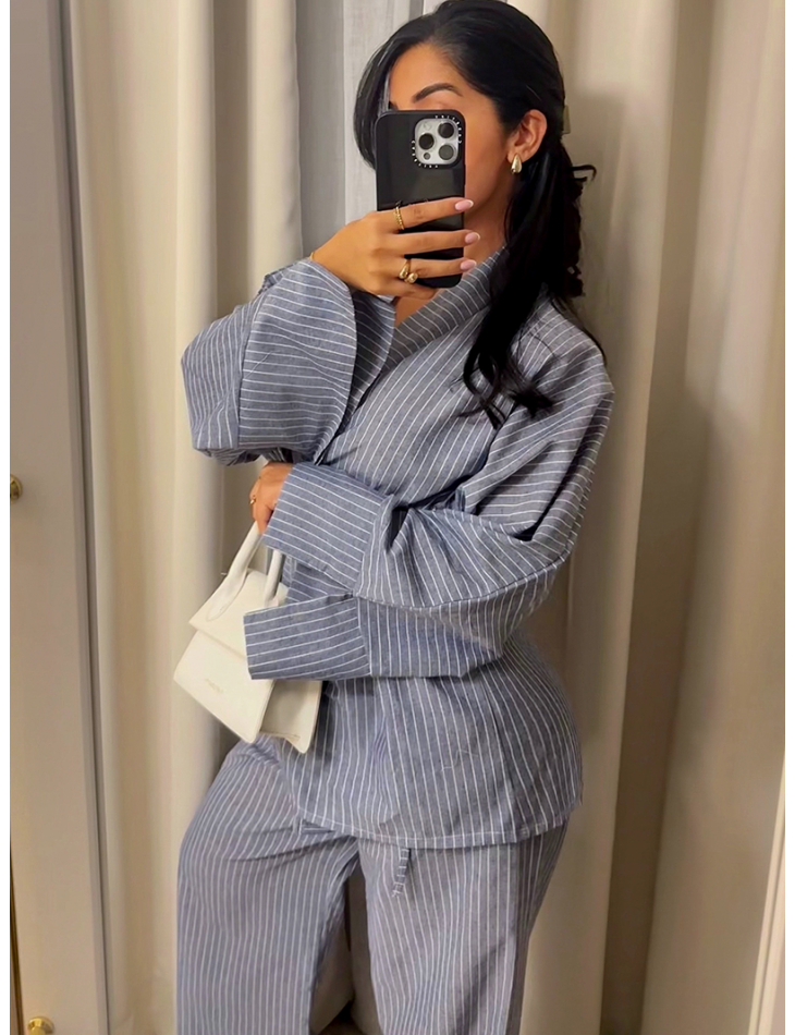 Ensemble top et pantalon rayé hotsell