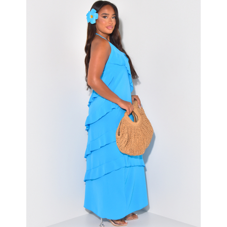 Robe longue à volants