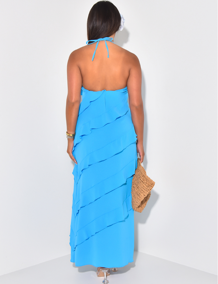 Robe longue à volants