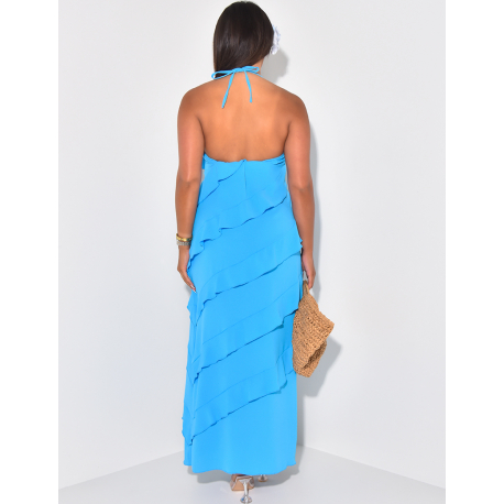 Robe longue à volants
