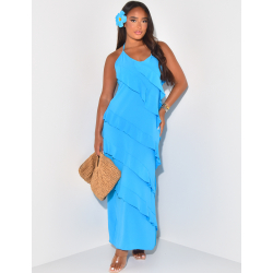 Robe longue à volants