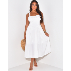 Robe ajustée & évasée en coton