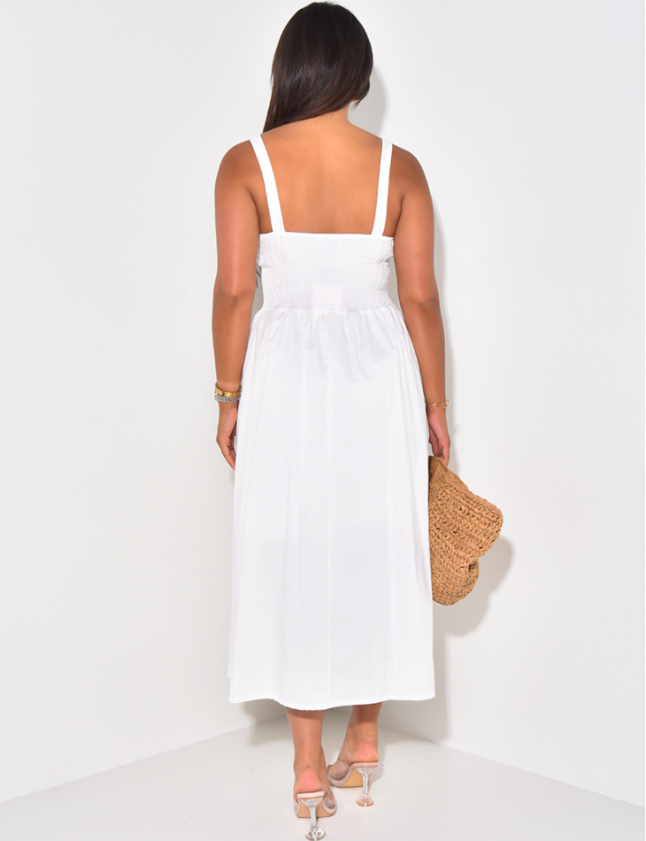 Robe ajustée & évasée en coton