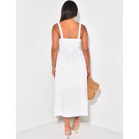 Robe ajustée & évasée en coton