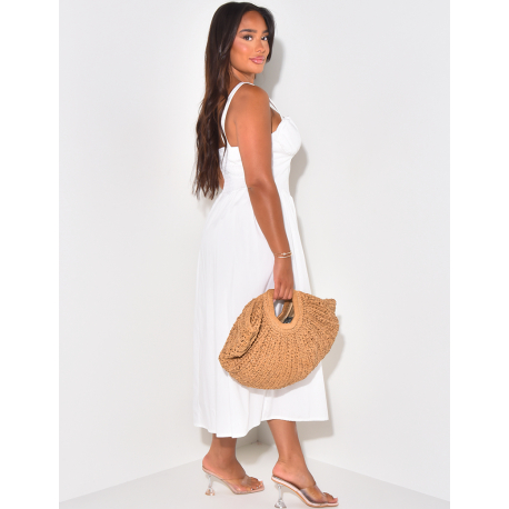 Robe ajustée & évasée en coton