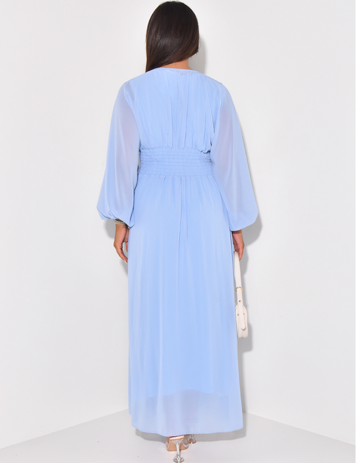 Robe en voile doublée à volants Robe en voile doublée à volants