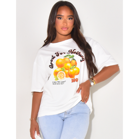 T-shirt oversize à motifs imprimés "Good for nothing"