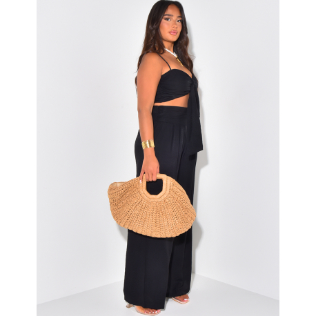 Ensemble pantalon et crop top en lin Ensemble pantalon et crop top en lin