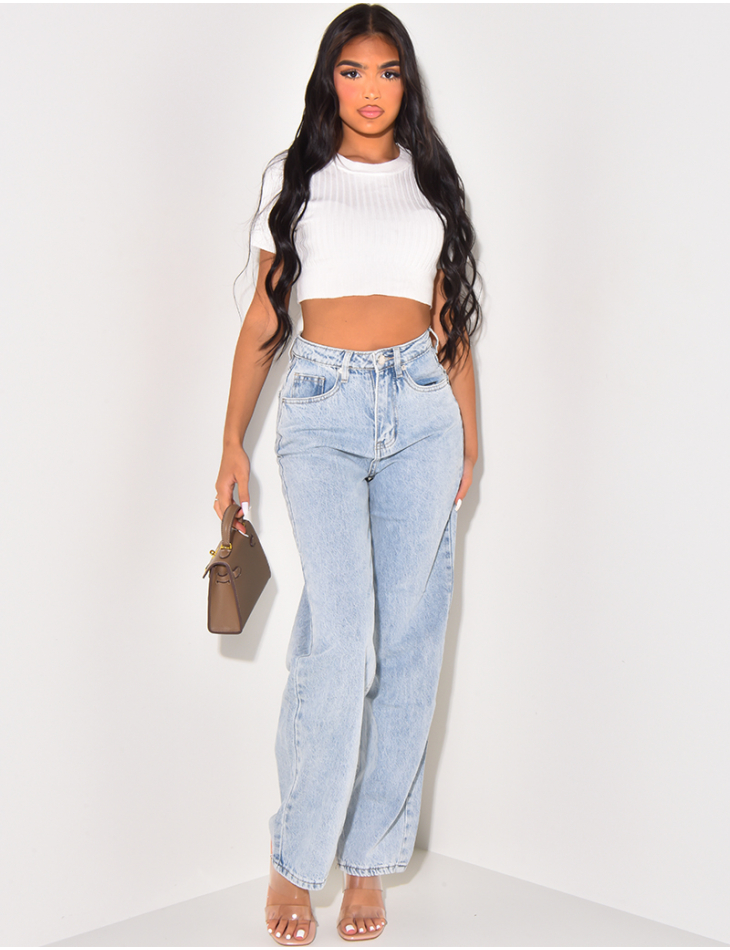 Jeans coupe droite style vintage