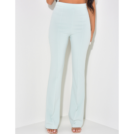 Schneiderhose mit hoher Taille Schlaghosenschnitt Schneiderhose mit hoher Taille Schlaghosenschnitt