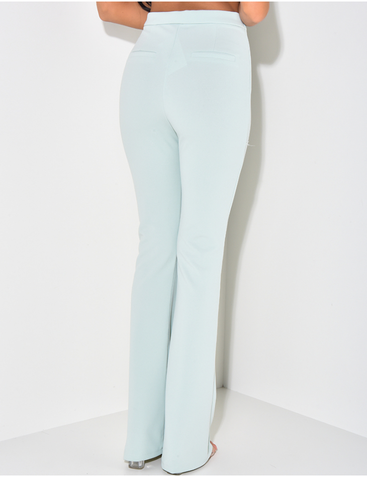 Schneiderhose mit hoher Taille Schlaghosenschnitt Schneiderhose mit hoher Taille Schlaghosenschnitt