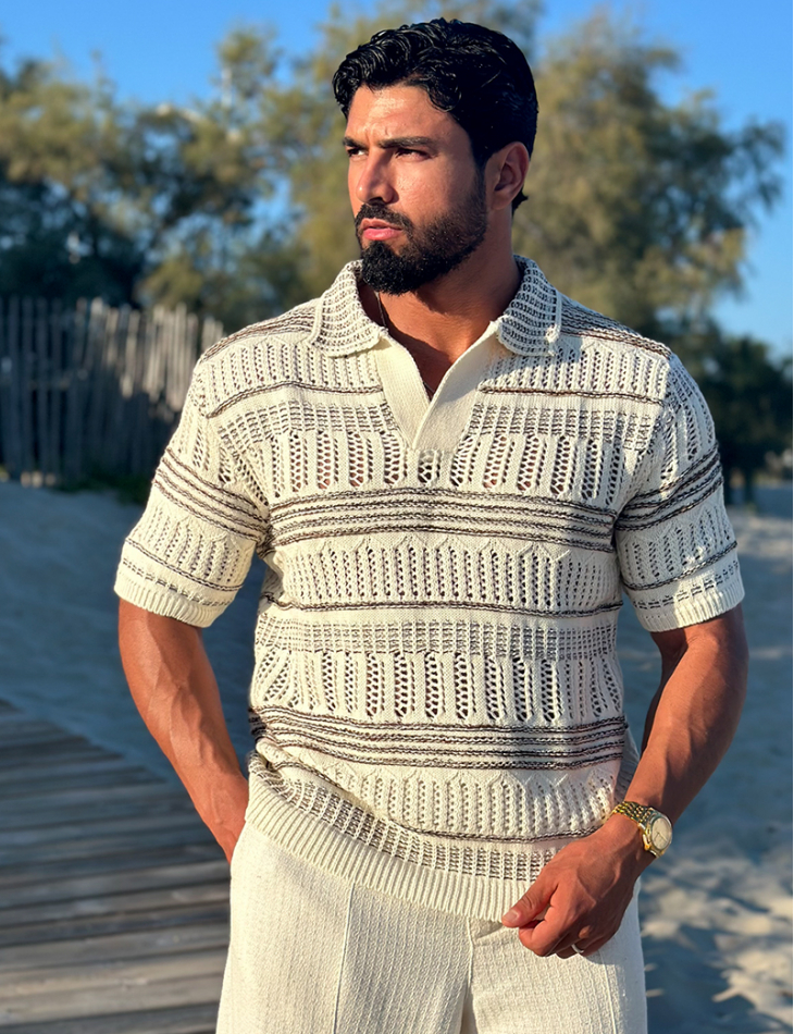 Polo en laine ajouré Polo en laine ajouré