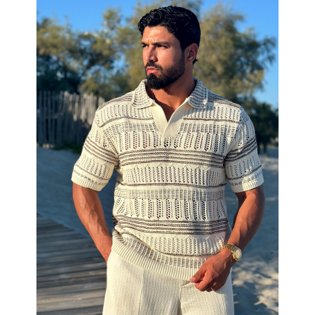 Polo en laine ajouré Polo en laine ajouré