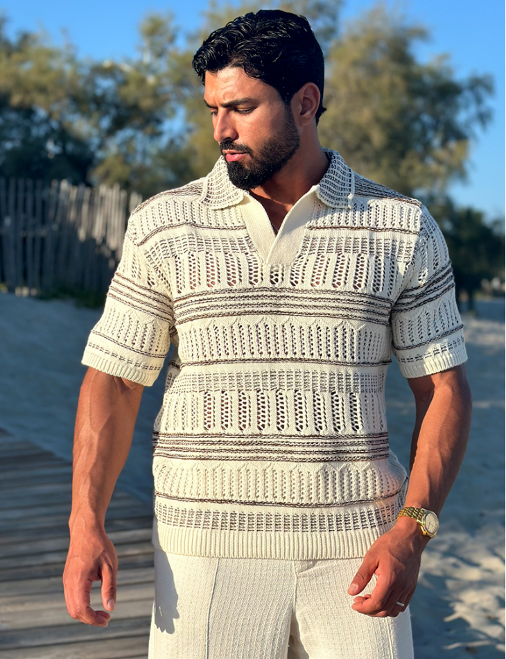 Polo en laine ajouré Polo en laine ajouré