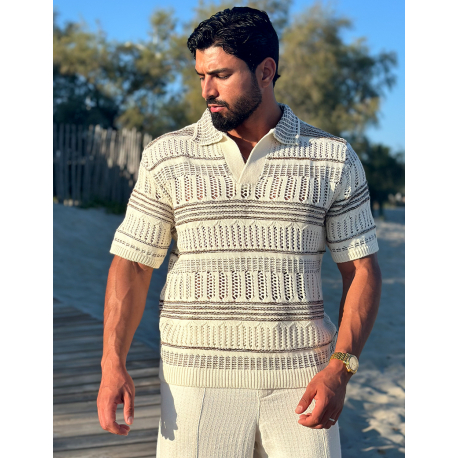 Polo en laine ajouré Polo en laine ajouré
