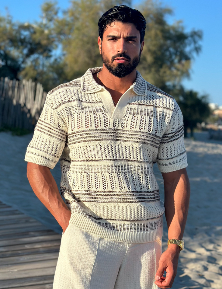 Polo en laine ajouré Polo en laine ajouré