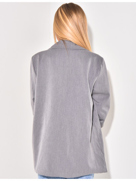 Oversized blazer jacket with lapel sleeves