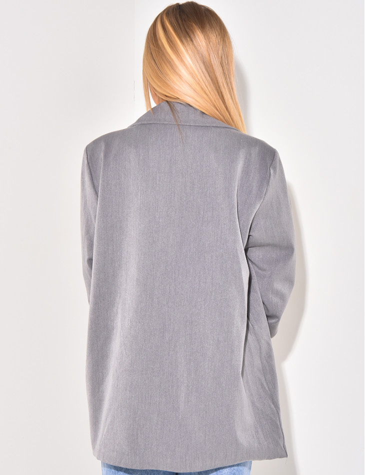 Oversized blazer jacket with lapel sleeves