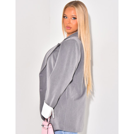 Oversized blazer jacket with lapel sleeves