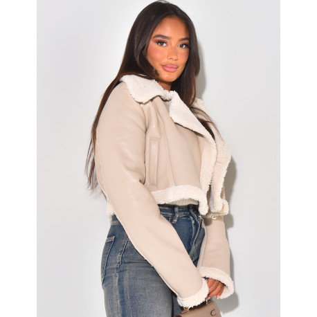 Bombardier court à doublure en peau de mouton