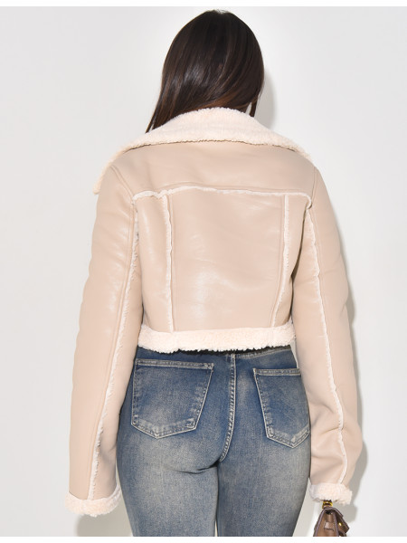 Bombardier court à doublure en peau de mouton