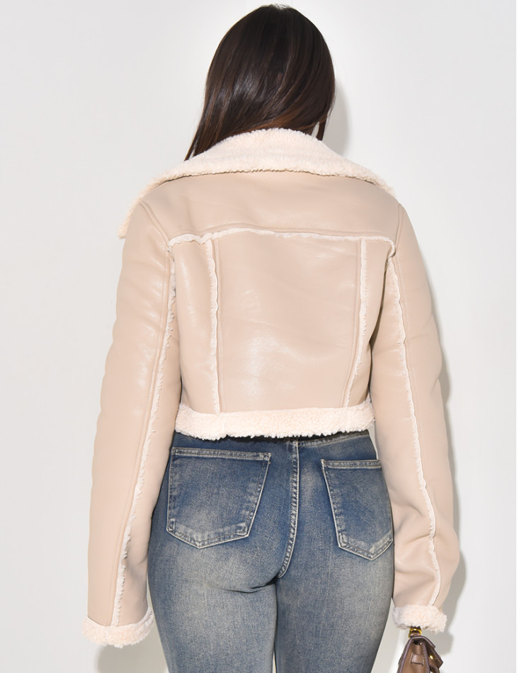 Bombardier court à doublure en peau de mouton