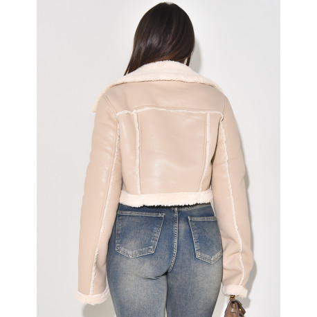 Bombardier court à doublure en peau de mouton