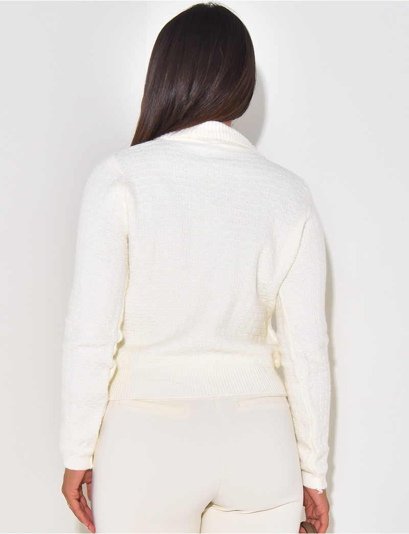 Pull Femme PEACE N’ L❤️VE Beige Camel Taille M - Laine, Boutons Strass, Très Bon état
