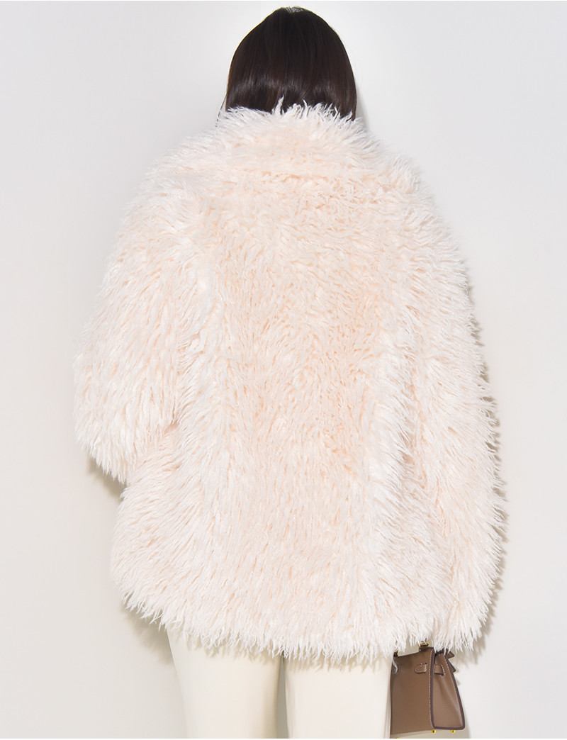 Manteau mi-long à fourrure fluffy