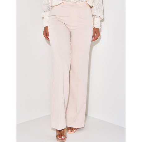 Pantalon de tailleur coupe droite effet chiné