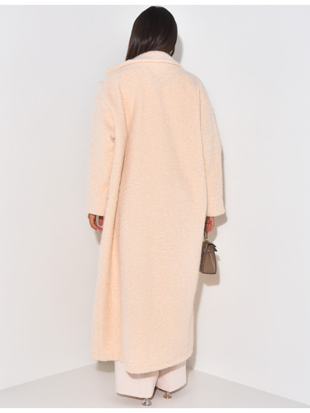 Manteau long et oversize en laine chiné