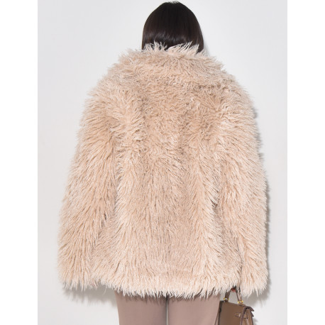 Manteau mi-long à fourrure fluffy