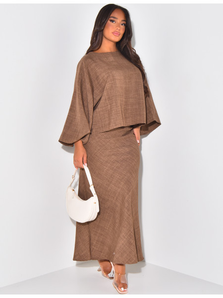 Ensemble jupe longue et pull en laine outlet