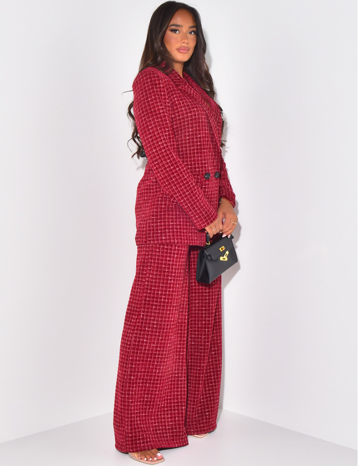 Tweed blazer & straight trousers set