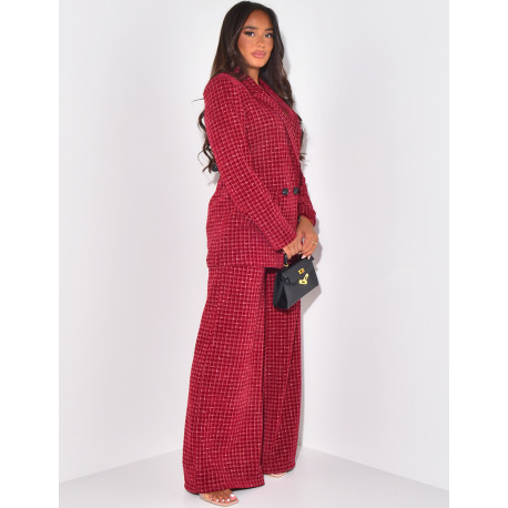 Tweed blazer & straight trousers set