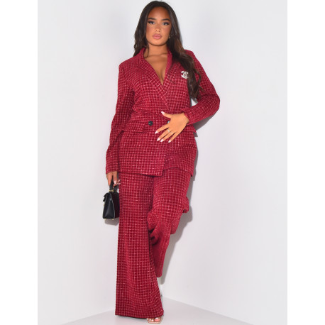 Tweed blazer & straight trousers set