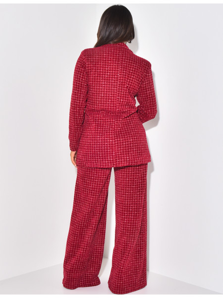Tweed blazer & straight trousers set