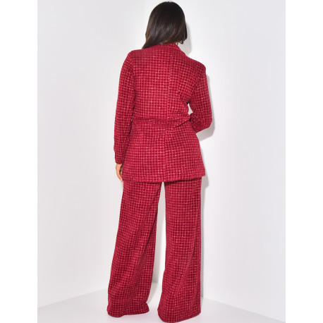 Tweed blazer & straight trousers set
